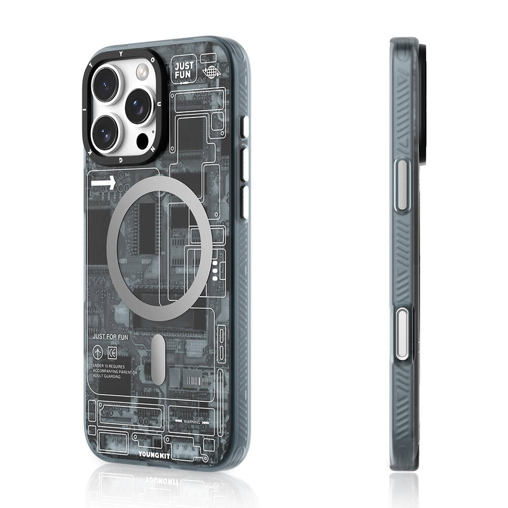 Youngkit Technology Serisi iPhone 16 Pro M-safe Şarj Özellikli Kılıf Youngkit Technology Serisi iPhone 16 Pro M-safe Şarj Özellikli Kılıf